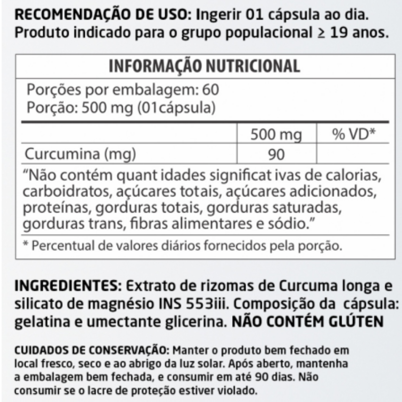 Cúrcuma Longa 60 cápsulas 500mg Herbalize