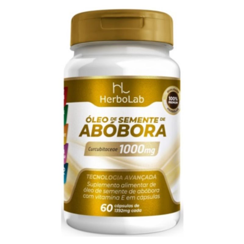 Óleo de Semente de Abóbora 60 cápsulas 1392mg HerboLab