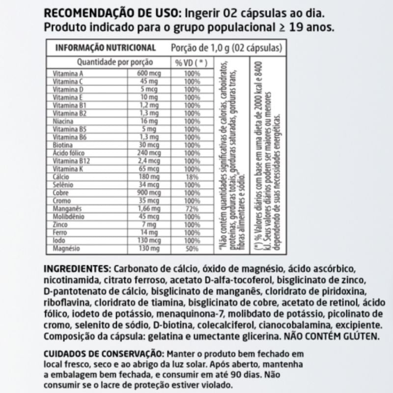 Polivitamínico de A-Z Premium 60 cápsulas 500mg Herbalize