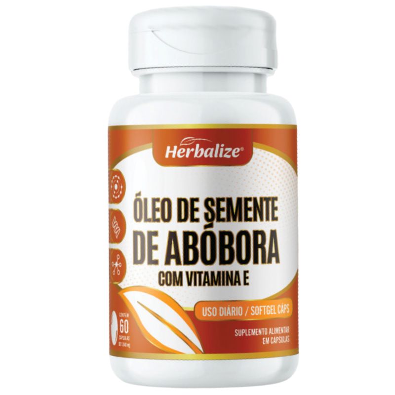 Óleo de Semente de Abóbora 60 cápsulas 1000mg Herbalize