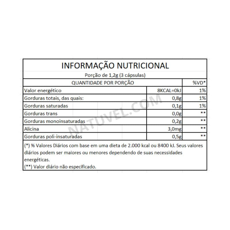 Óleo de Alho 400mg 60 cápsulas Equilíbrio