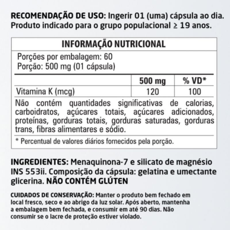 Vitamina K2 60 cápsulas 500mg Herbalize