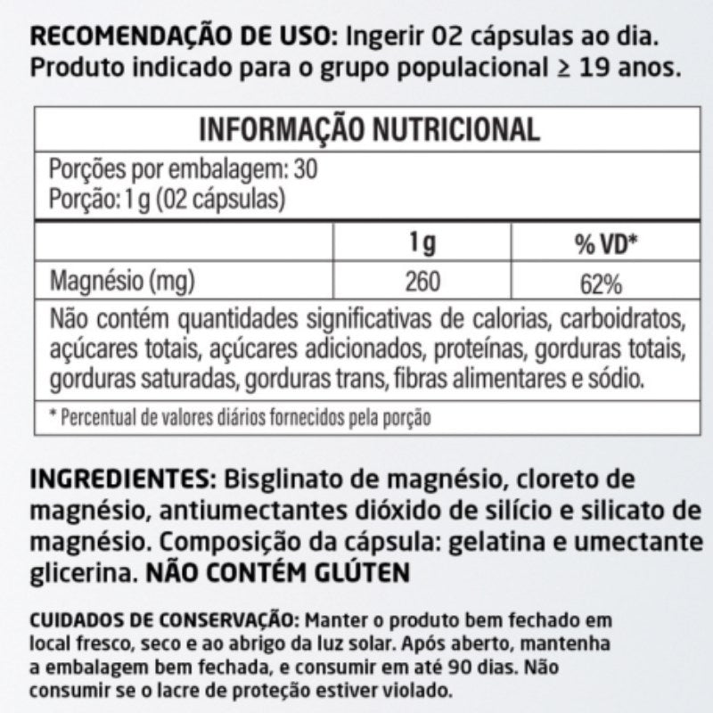 Cloreto de Magnésio PA 60 cápsulas 500mg Herbalize