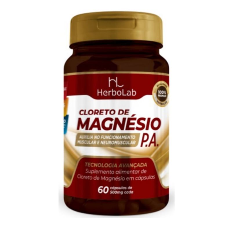 Cloreto de Magnésio PA 60 cápsulas 500mg HerboLab